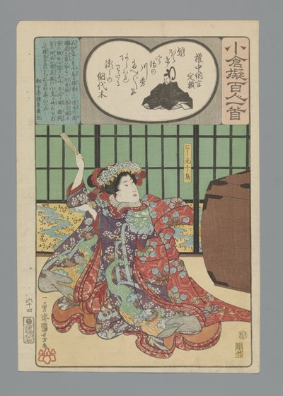 Ogura Imitatie van de Honderd Dichters (serietitel) door Utagawa Kuniyoshi