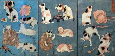Spreekwoorden geïllustreerd door katten (Tatoe zukushi no uchi), c.1852 door Utagawa Kuniyoshi