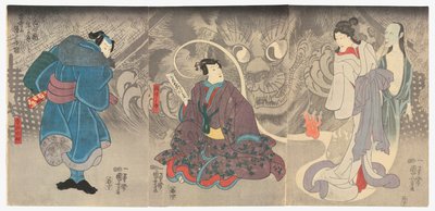 Scène uit een Spookverhaal: De Okazaki Kat Demon, 7e maand door Utagawa Kuniyoshi