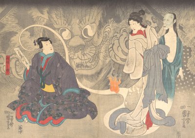 Scène uit een spookverhaal: De Okazaki Kat Demon, ca. 1850 door Utagawa Kuniyoshi