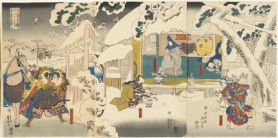 Scène uit het Hachinoki-verhaal, 1843-1847 door Utagawa Kuniyoshi