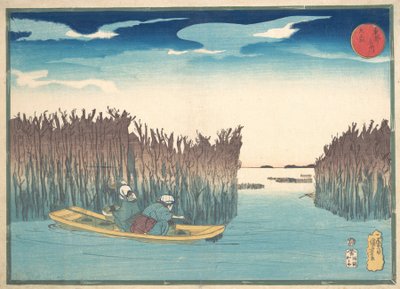 Zeewierverzamelaars bij Omori, 1797-1861 door Utagawa Kuniyoshi