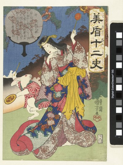Teken van de haas door Utagawa Kuniyoshi