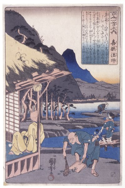 De 100 Dichters: Priester Kisen door Utagawa Kuniyoshi