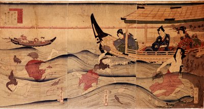 De Abalone Visserij. Prenten door Utagawa Kuniyoshi (ca.1797-1861) door Utagawa Kuniyoshi
