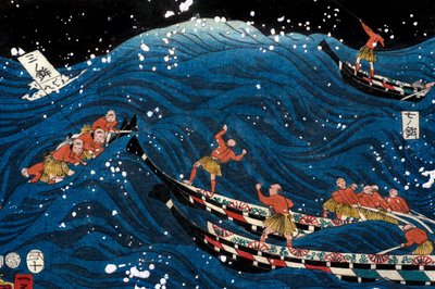 De Bloei van Zeven Kusten met Grote Vissen door Utagawa Kuniyoshi