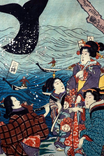 De Bloei van Zeven Kusten met Grote Vissen door Utagawa Kuniyoshi