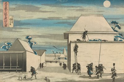 De loyale liga van zevenenveertig Ronin (Chūshingura), Act XI: De nachtelijke aanval door Utagawa Kuniyoshi