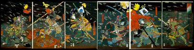 De slag bij Shijō Nawate, ca.1857 door Utagawa Kuniyoshi