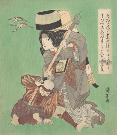 Theaterscène, midden 19e eeuw door Utagawa Kuniyoshi