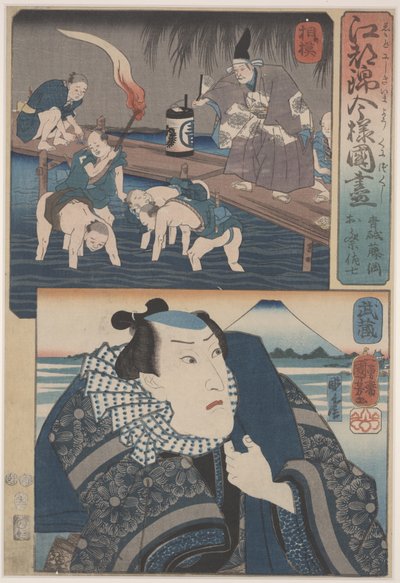 Twee uitzichten op Edo door Utagawa Kuniyoshi