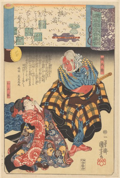 Ukiyo e parallellen met de bewolkte hoofdstukken van de Genji door Utagawa Kuniyoshi
