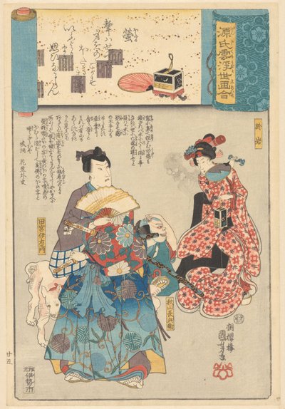 Ukiyo e parallellen met de bewolkte hoofdstukken van de Genji door Utagawa Kuniyoshi