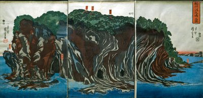 Uitzicht op Enoshima in de provincie Sagami (Sōshū Enoshima no zu), ca.1849-51 door Utagawa Kuniyoshi