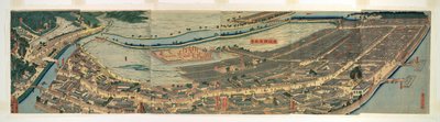 Herziene Panoramisch Uitzicht op Yokohama (Saikai Yokohama fukei) door Utagawa Sadahide