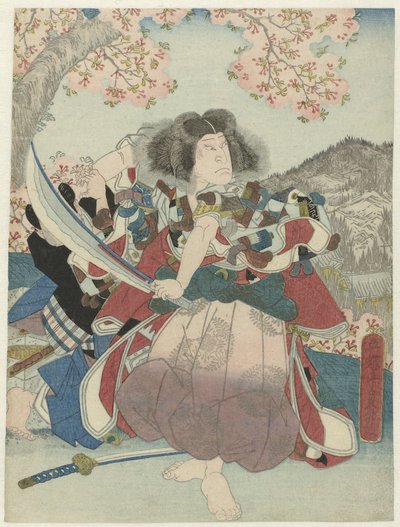 Nakamura Utaemon IV als Oniwakamaru in het toneelstuk ‘Kiichi hôgen sanryaku no maki’, Naka Theater door Utagawa Sadamasu