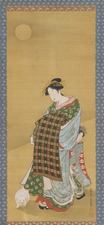 Een Courtisane en haar bediende, 1735-1868 door Utagawa Toyoharu