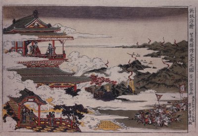 An Lushan en zijn troepen vallen de keizer aan, ca 1770 door Utagawa Toyoharu