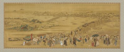 Ryogoku Brug, Edo periode, begin 19e eeuw door Utagawa Toyoharu
