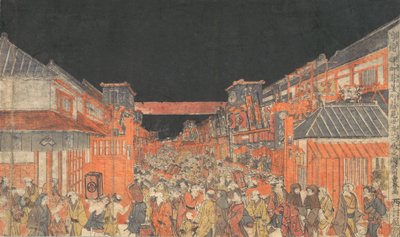 Sakaicho Fukiyacho Kaomise Yoshibai no Zu, ca. 1780 door Utagawa Toyoharu