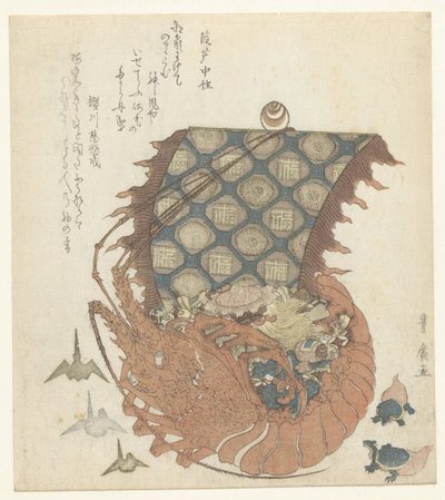 Langoustine als takarabune door Utagawa Toyohiro