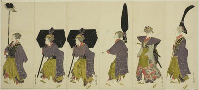 Parodie van een daimyo-processie door Utagawa Toyohiro