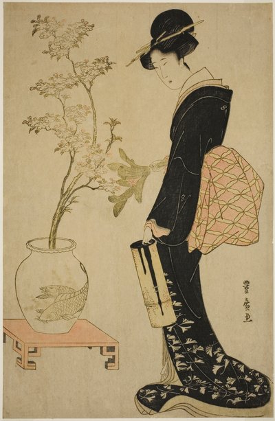 Ikebana Bekijken door Utagawa Toyohiro