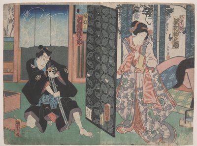 Scène uit Kabuki (houtsnede) door Utagawa Toyokuni