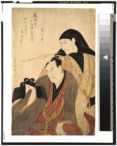 De acteurs Ichikawa Ebizo (Danjuro V) en Arashi Hinasuke II, 1800 door Utagawa Toyokuni