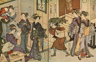 Vrouwen en een mannelijke dienaar, 1802, 1924 door Utagawa Toyokuni