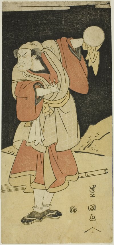 Acteur in een scène uit een drama door Utagawa Toyokuni I