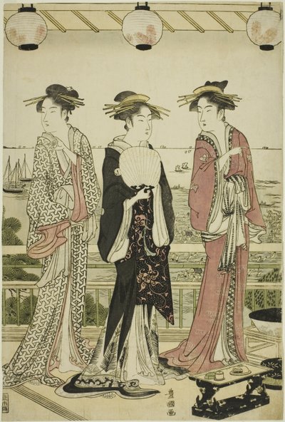 Vier Seizoenen in het Zuiden - Zomerzicht (Minami shiki natsu no kei) door Utagawa Toyokuni I