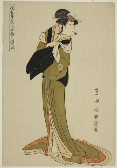 Hamamuraya: Segawa Kikunojo III, uit de serie "Portretten van Acteurs op het Podium (Yakusha butai no sugata-e)" door Utagawa Toyokuni I