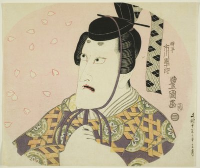 Ichikawa Danjuro VII als Fujiwara no Shihei (Tokihira, Minister van Links), in Ume Sakura Aioi-zoshi door Utagawa Toyokuni I