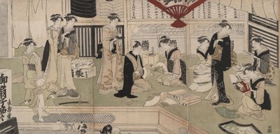 De waaierswinkel Eijud? door Utagawa Toyokuni I