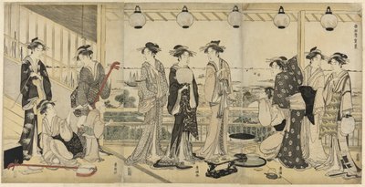 De vier seizoenen in het zuiden (Minami Shiki): Zomerscène door Utagawa Toyokuni I