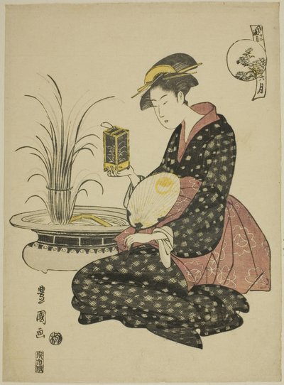 De Zesde Maand, uit de serie "Modieuze Twaalf Maanden" door Utagawa Toyokuni I