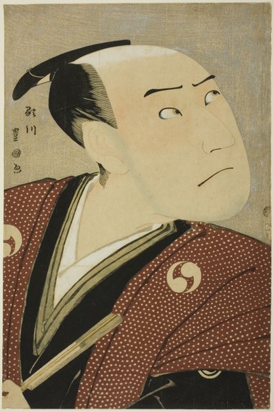 De acteur Sawamura Sojuro III als Oboshi Yuranosuke in het stuk "Edo no Hana Ako no Shiogama," uitgevoerd in het Kiri Theater in de vierde maand, 1796 door Utagawa Toyokuni I