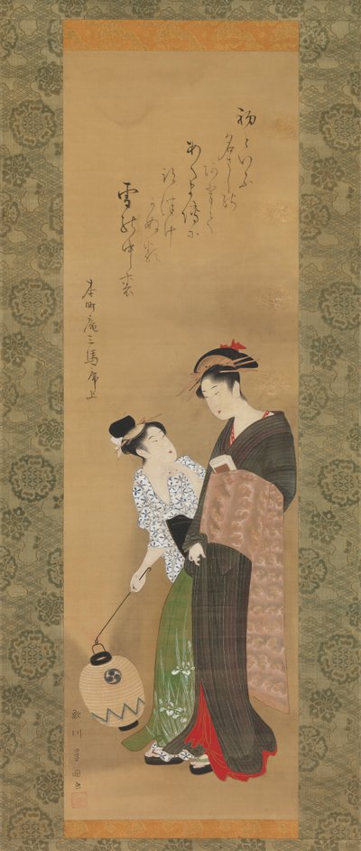 Vrouw en bediende, ca. 1795 door Utagawa Toyokuni I