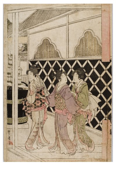 Nieuwjaarspelgrimage naar Myohoji in Horinouchi, Edo, c.1804-1810 door Utagawa and Toyokuni Utagawa Toyohiro