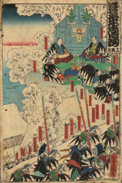 Act 12 (Junidanme), uit de serie "Het magazijn van loyale vazallen" door Utagawa Yoshifuji