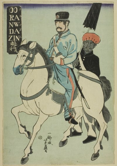 Nederlander Wandelend (Orandajin yuko) door Utagawa Yoshifuji