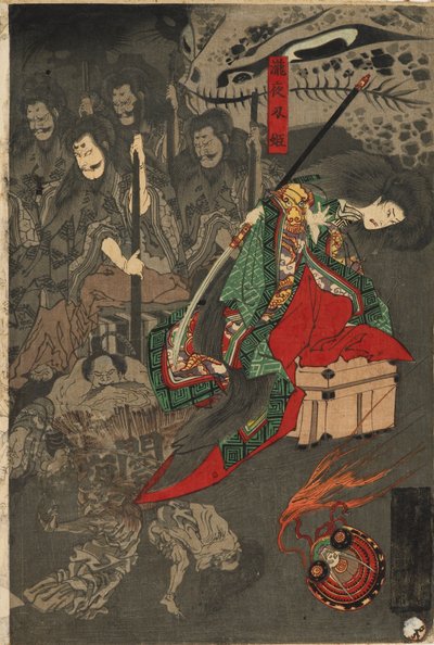 Nachtparade van honderd demonen in het Soma-paleis, 1893 door Utagawa Yoshiiku