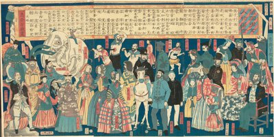 Afbeelding van Mannen en Vrouwen uit Veel Landen (Bankoku danjo jinbutsu zue) door Utagawa Yoshiiku