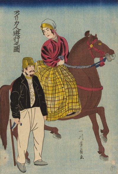 Amerikanen op een uitje door Utagawa Yoshikazu