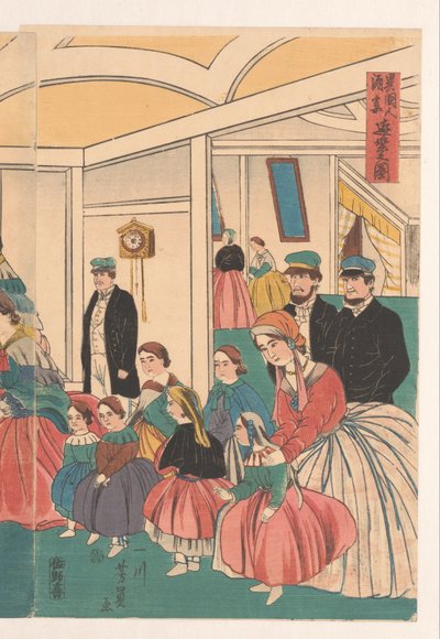 Buitenlanders vermaken zich tijdens een banket door Utagawa Yoshikazu