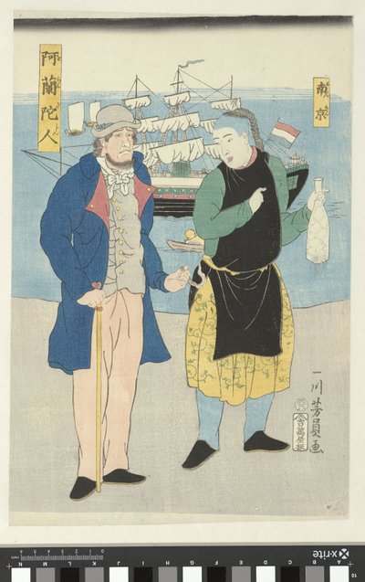 Nederlander en een Chinees door Utagawa Yoshikazu
