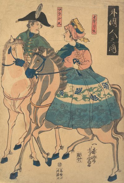 Gezichten van buitenlanders Gaikokujin no zu, 1861 door Utagawa Yoshitomi