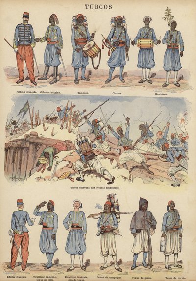 Turcos, koloniale soldaten van het Franse leger door Victor Armand Poirson