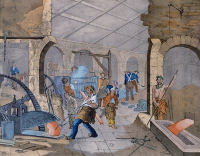 Smederijen, ca. 1860 door V. Janson